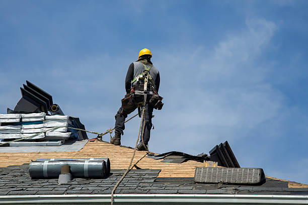Professional Gutter Installation technician working in New Hyde Park, NY